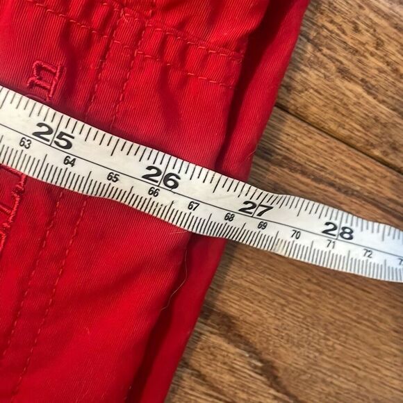 L.L. Bean vintage red windbreaker pocket front hooded jacket large - Picture 7 of 9